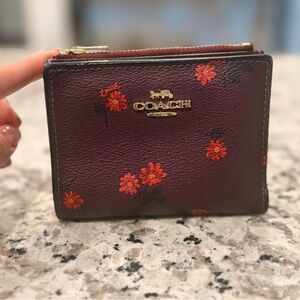 Coach Floral Burgundy Wallet